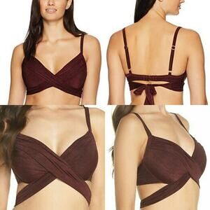 La Blanca Crimson L'Amour Wrap Bikini Top (36D)